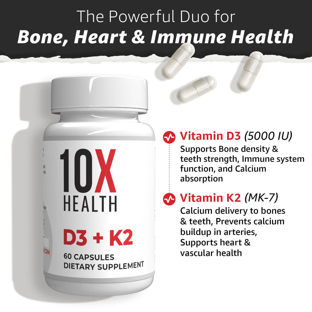 10X Health etiqueta con información nutricional y dosis clara