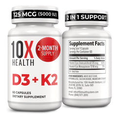 10X Health frasco delantero que muestra el diseño y beneficios visibles