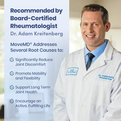 1MD Nutrition MoveMD cápsulas en mano para visualizar la dosis práctica