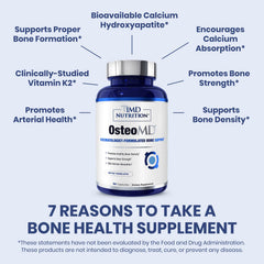 1MD Nutrition cápsulas OsteoMD en mano para dosificación práctica
