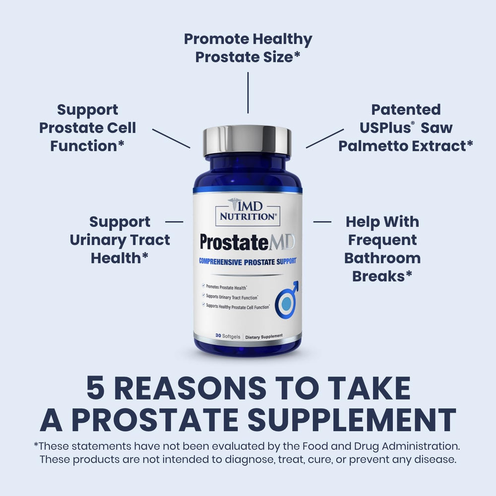 1MD Nutrition ProstateMD detalle de una cápsula resaltando textura y pureza