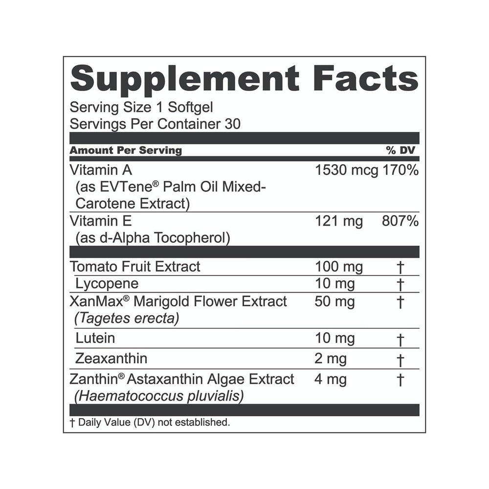 1MD Nutrition gráfico carotenoides VisionMD composición antioxidante clara