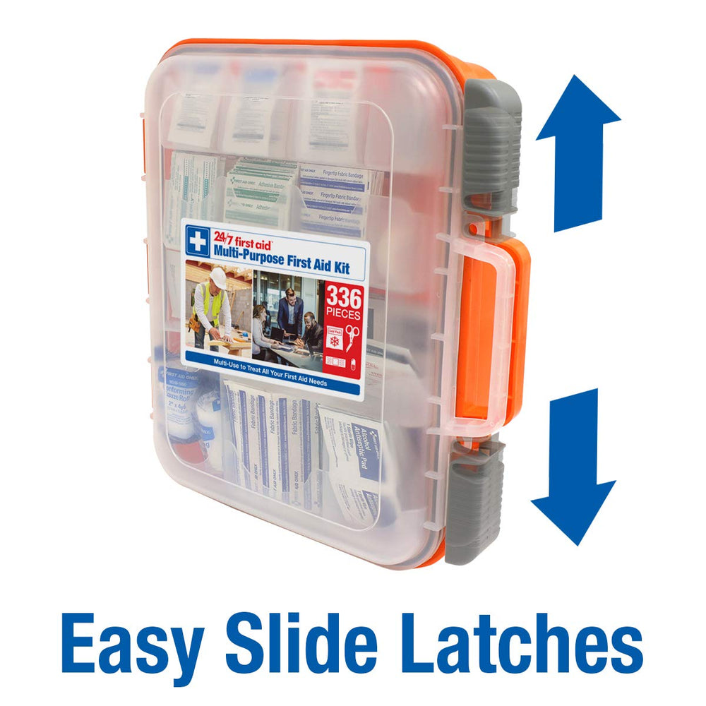 24/7 First Aid variedad de vendajes y gasas para cubrir distintas heridas