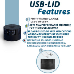 4ALLFAMILY tapa USB conectada a powerbank para enfriamiento continuo en ruta