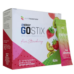 4Life Energy Go Stix sabor kiwi fresa, ideal para energía diaria.