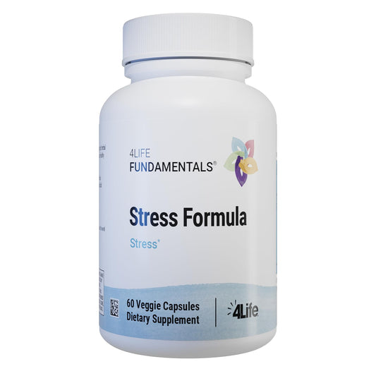 4Life Stress Formula bottle may support calm sleep and daytime focus