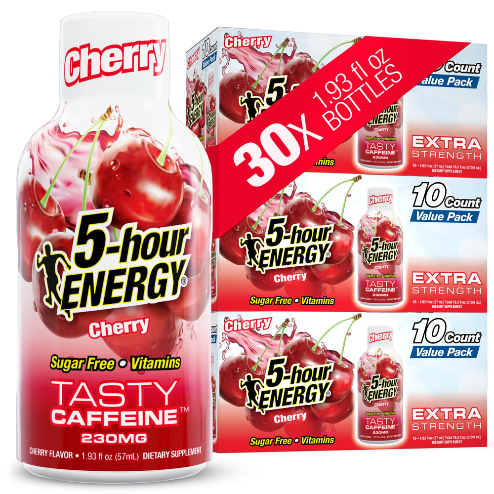 5-hour ENERGY frontal del envase con sabor cereza y conveniencia
