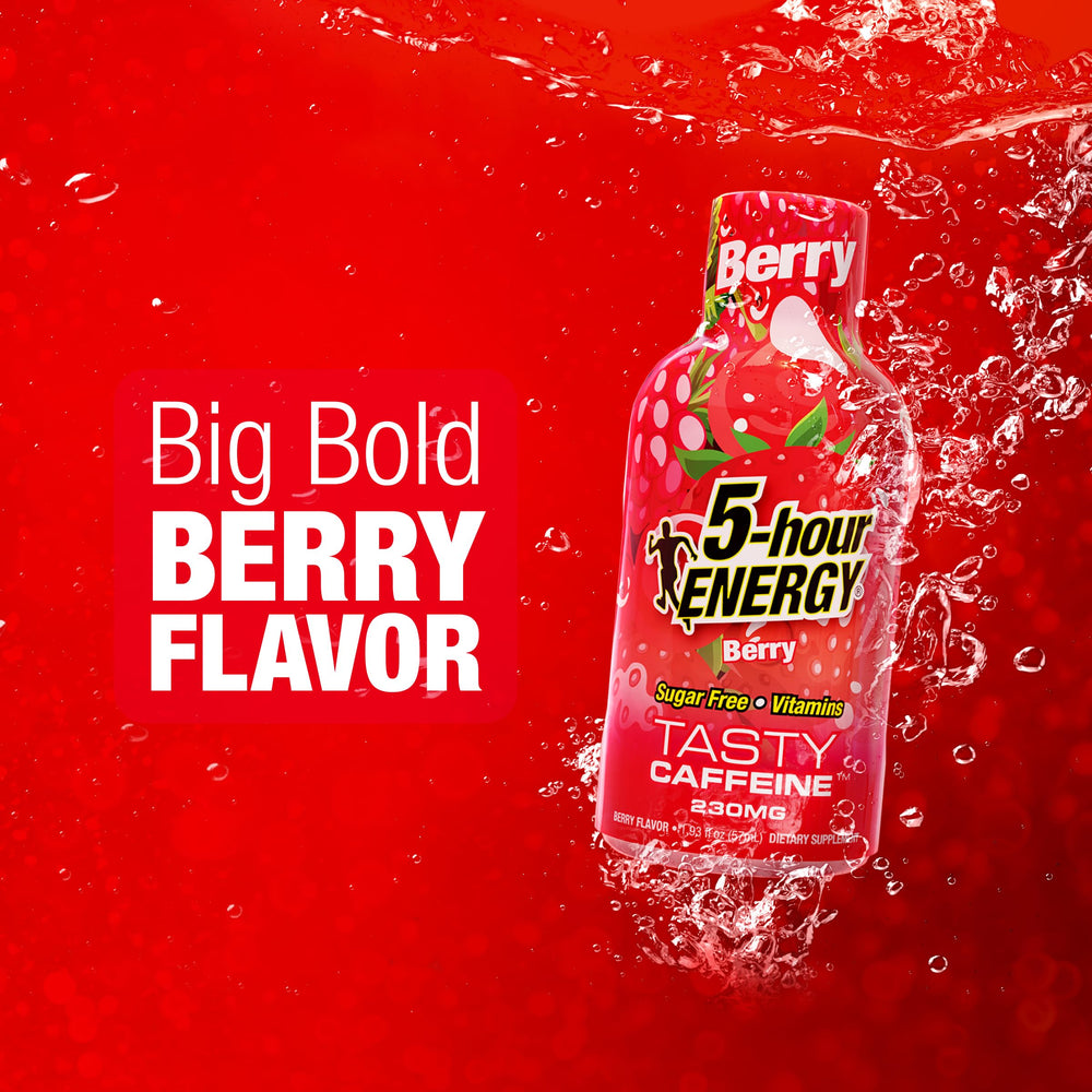 5-hour ENERGY etiqueta con ingredientes y beneficios para información clara