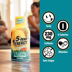 5-hour ENERGY botella sobre toalla de gimnasio sugiriendo uso pre-entreno