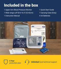 A&D Medical varios manguitos compatibles mostrando opciones de ajuste personal