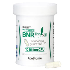 AceBiome BNRThin S30 vista frontal, envase claro y moderno para confianza