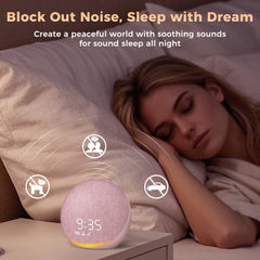 Acedeck pink sound machine alarm clock offering 25 sleep sounds