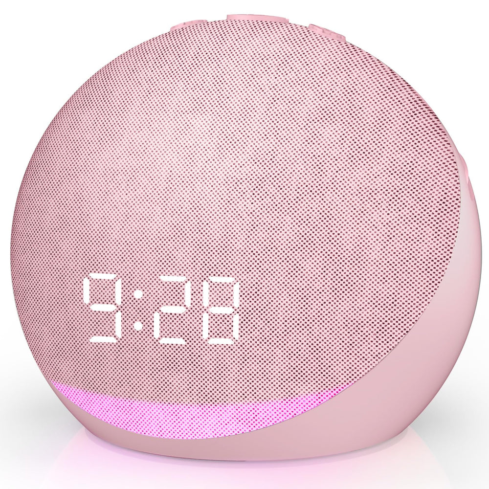Acedeck pink sound machine alarm clock front view for calm nights