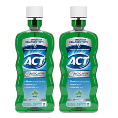 ACT enjuague anticaries frente del empaque mostrando el diseño y beneficio preventivo