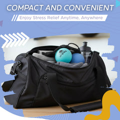 Acupoint pelotas dentro de bolsa de malla compacta para llevar al gimnasio