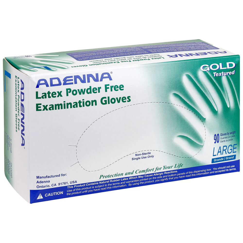 Adenna guantes frente de paquete mostrando 100 unidades y beneficio ahorro