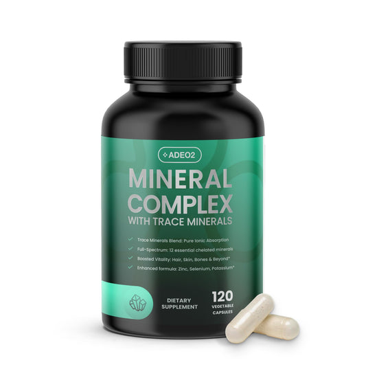 ADEO2 frasco frontal mostrando envase y beneficio de concentración mineral