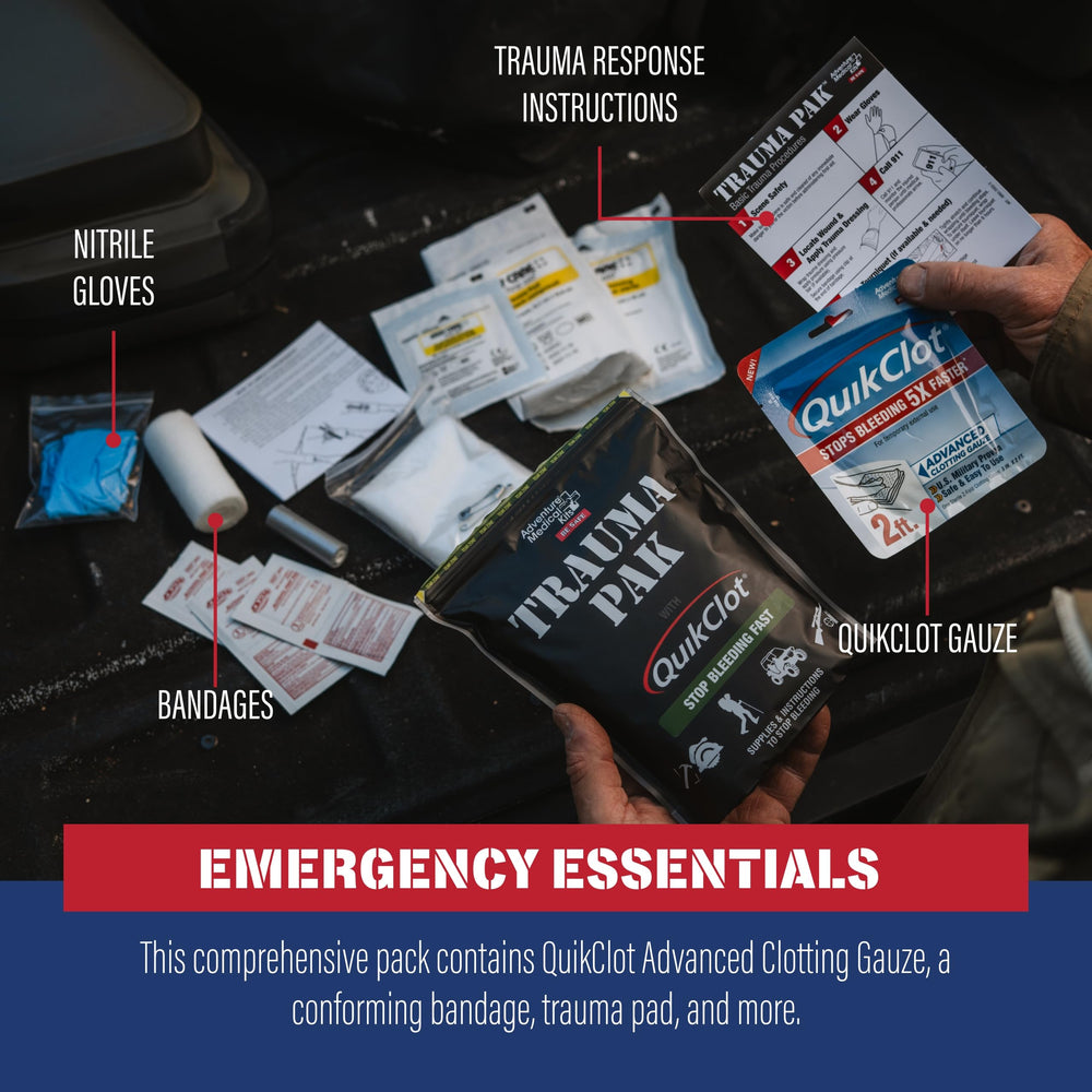 Adventure Medical Kits vendaje triangular en uso para inmovilizar y sostener extremidad