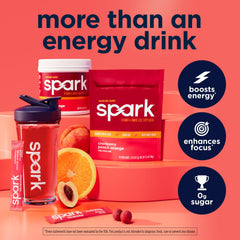 AdvoCare Spark vaso preparado con hielo demostrando hidratación rápida y sabor