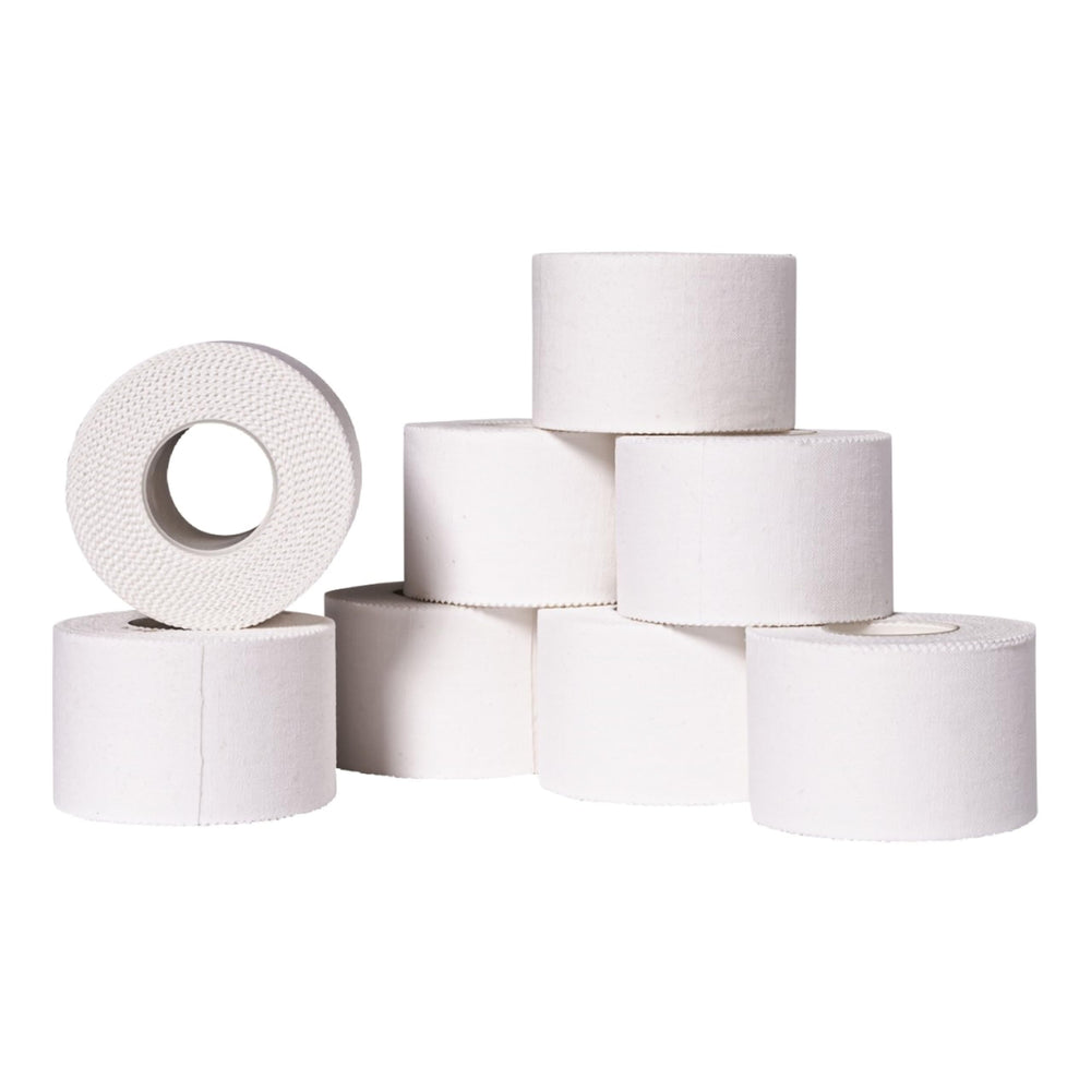 Affordtex caja de ocho rollos vista frontal con repuesto, ideal para entrenamientos