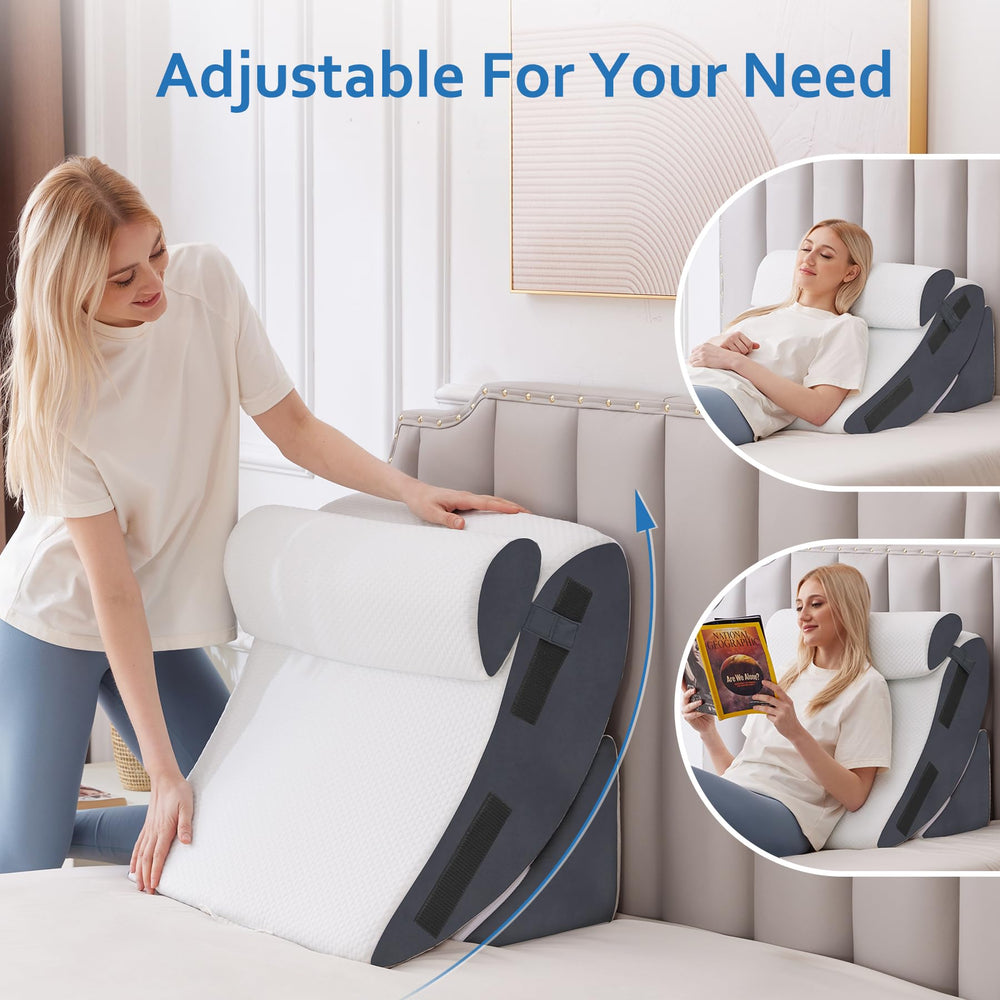 Ahpmeoa uso en cama para lectura y descanso con postura elevada
