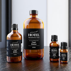 Close-up of Air-Scent Capri Brezza notes highlighting citrus and tropical fruits.