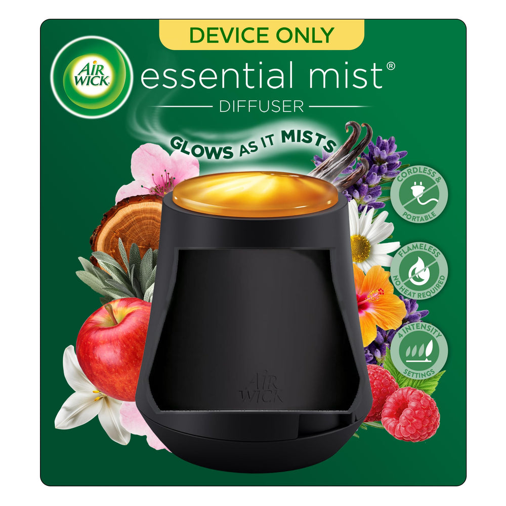 Air Wick difusor frontal mostrando diseño inalámbrico y acabado moderno