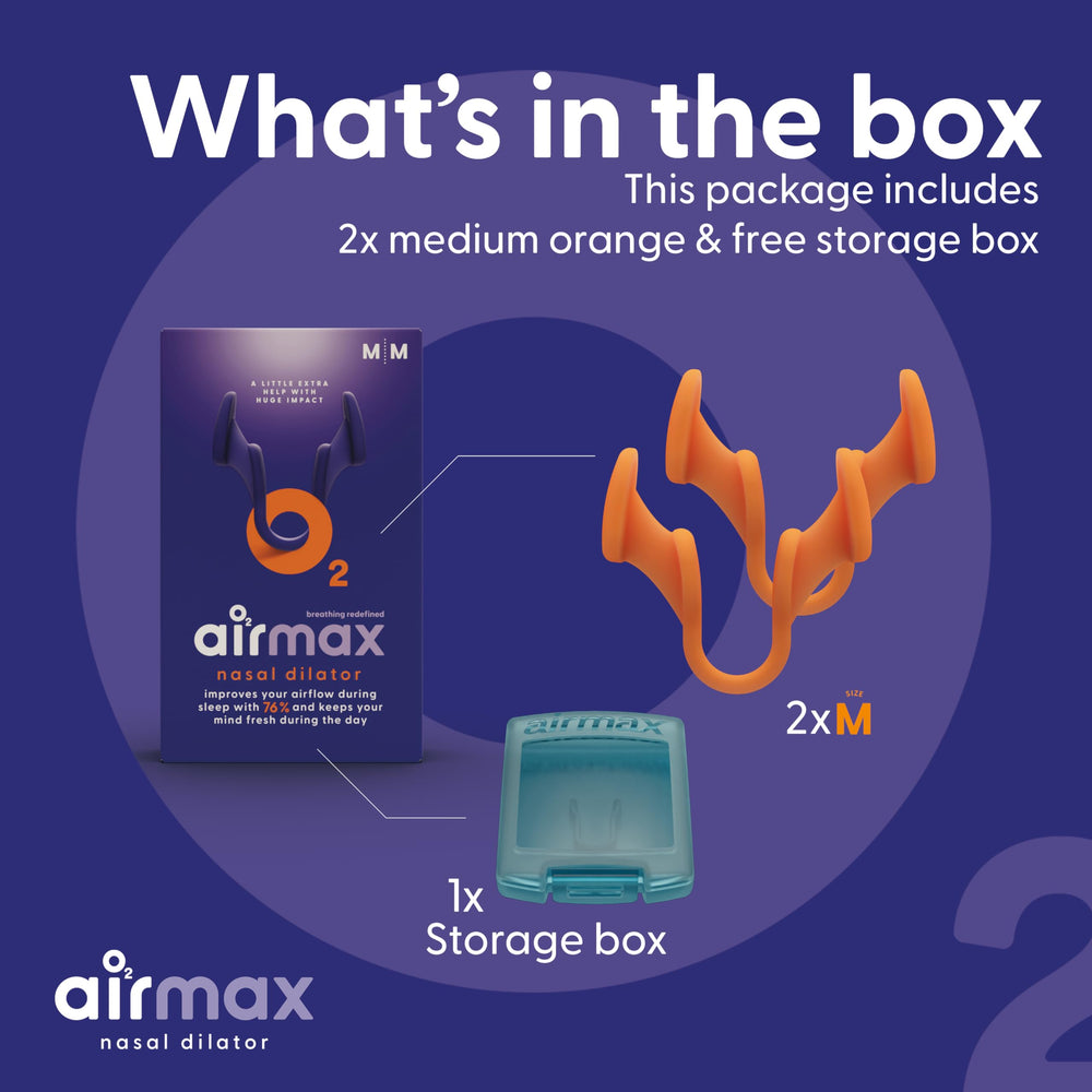 Air Max dilatadores nasales, almacenamiento en caja incluido
