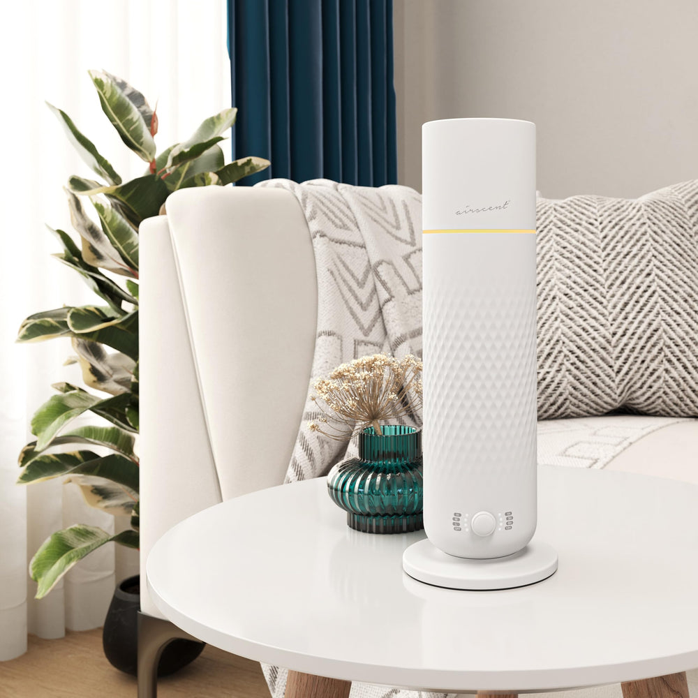 Air-Scent Waterless Diffuser white side view showing sleek design and quiet operation