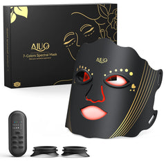 AIUO máscara LED frontal mostrando diseño jet black y ajuste cómodo