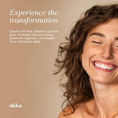 AKKA frasco en ambiente de estilo de vida saludable, energía y bienestar