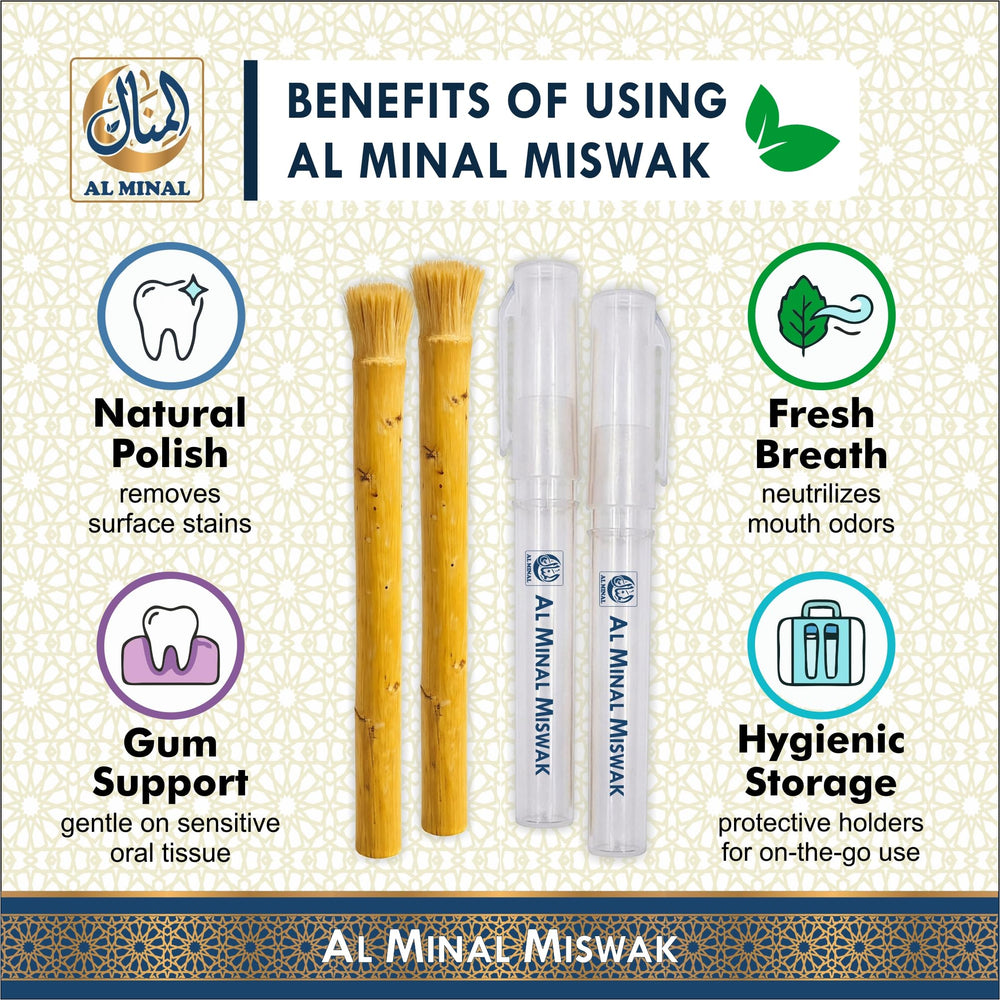 AL MINAL miswak sellado al vacío conserva frescura y humedad natural