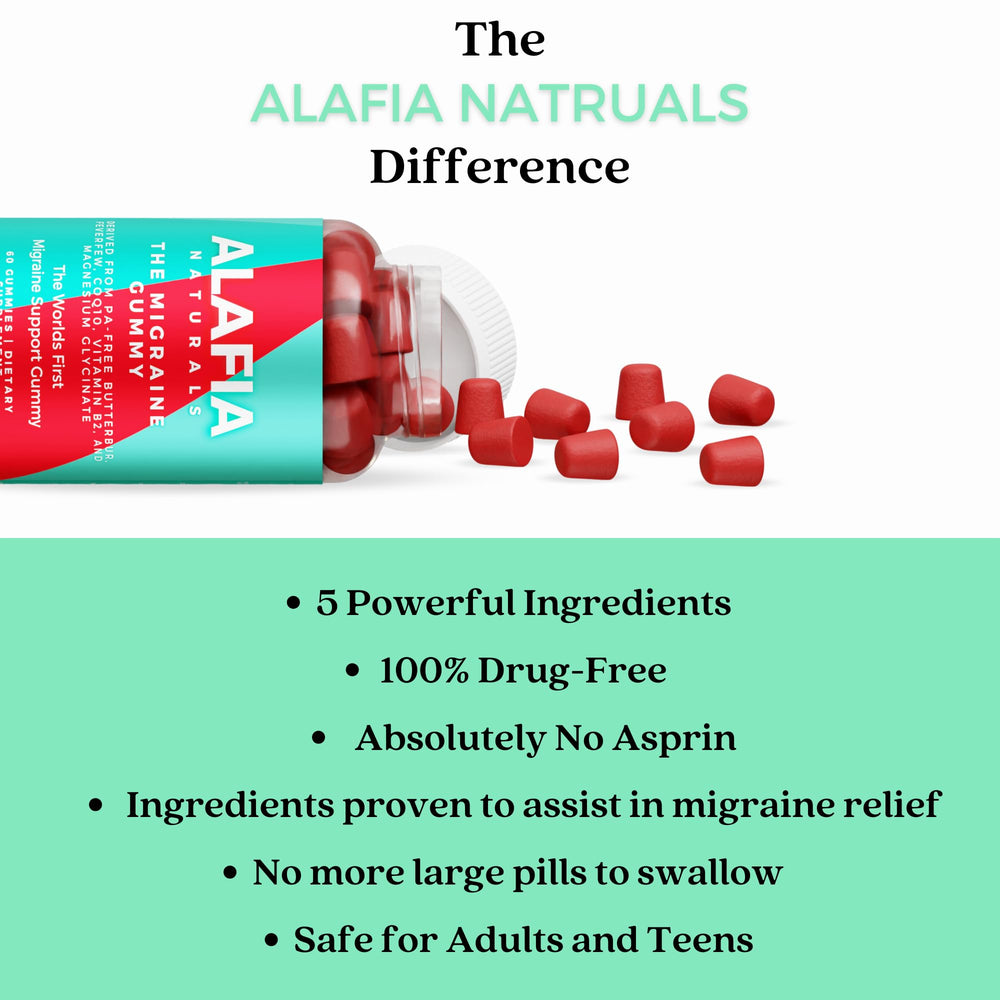 Alafia Naturals gominola junto a calendario representando uso diario y adherencia al suplemento