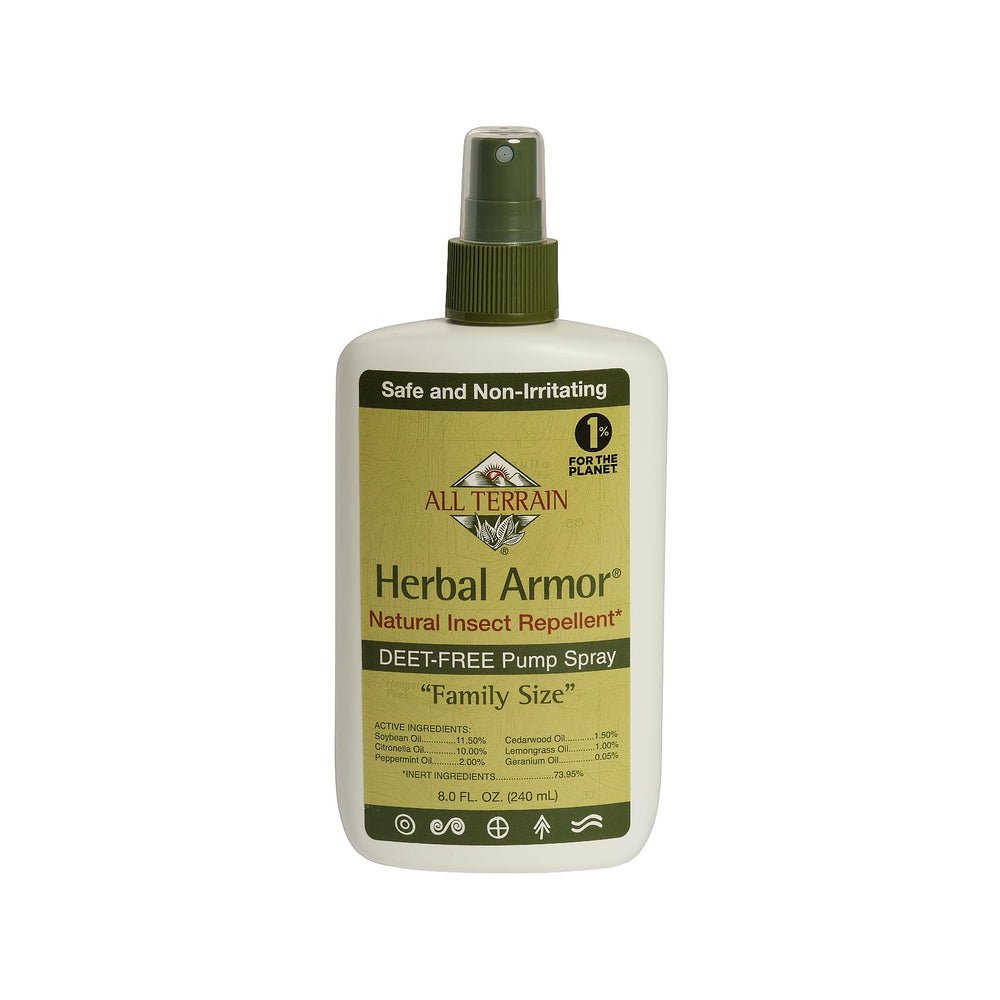 All Terrain Herbal Armor frontal mostrando el envase y beneficio portátil