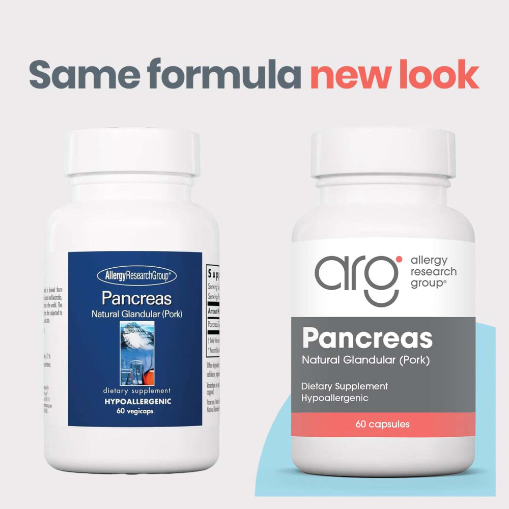 Allergy Research Group Pancreas Pork Supplement bottle pour enables easy dosing