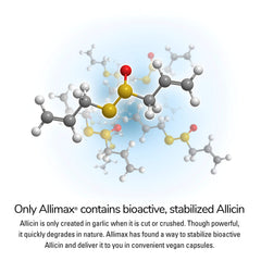 ALLIMAX cápsulas alineadas sobre mesa destacando presentación limpia