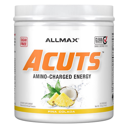 ALLMAX AMINOCUTS botella lista para mezclar, ideal para recarga de energía rápida.
