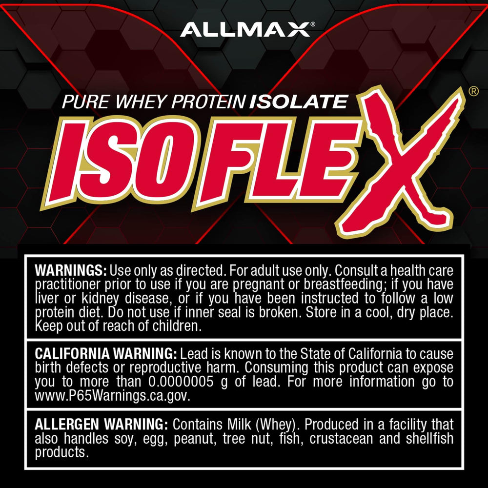 ALLMAX ISOFLEX batido de vainilla en vaso con receta nutritiva y sabrosa