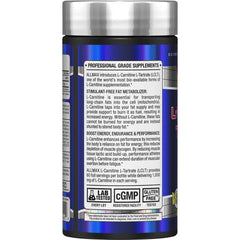 ALLMAX L-Carnitina Tartrato: etiqueta frontal clara para reconocer rendimiento.