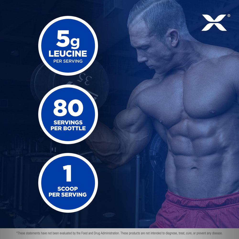 ALLMAX Leucine, tapa de pote, mantiene el polvo protegido y fresco.