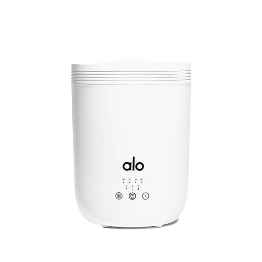Alo Aura Diffuser top view showcases sleek design for large rooms.