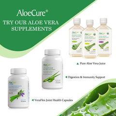 AloeCure pack de dos botellas mostrando suministro doble y almacenamiento
