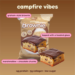 Alpha Prime Brownie abierto mostrando el interior y sabor tipo S'mores