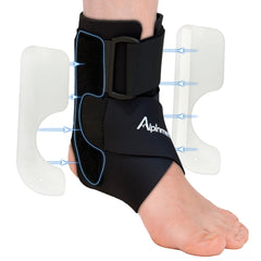 Alpinmett tobillera vista frontal con soporte estable