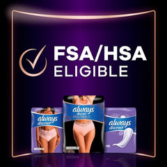 Always Discreet Boutique Underwear, detalles de encaje delicados para un toque femenino.