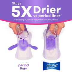 Always Discreet protector colocado en ropa interior para mayor discreción