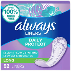 Always envase frontal que muestra 92 unidades y protección diaria