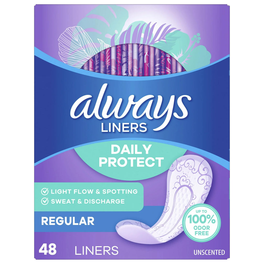 Always Radiant embalaje abierto con pantilinas listas para usar y ahorro