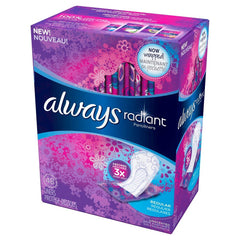 Always Radiant empaque frontal mostrando 48 unidades y fácil identificación