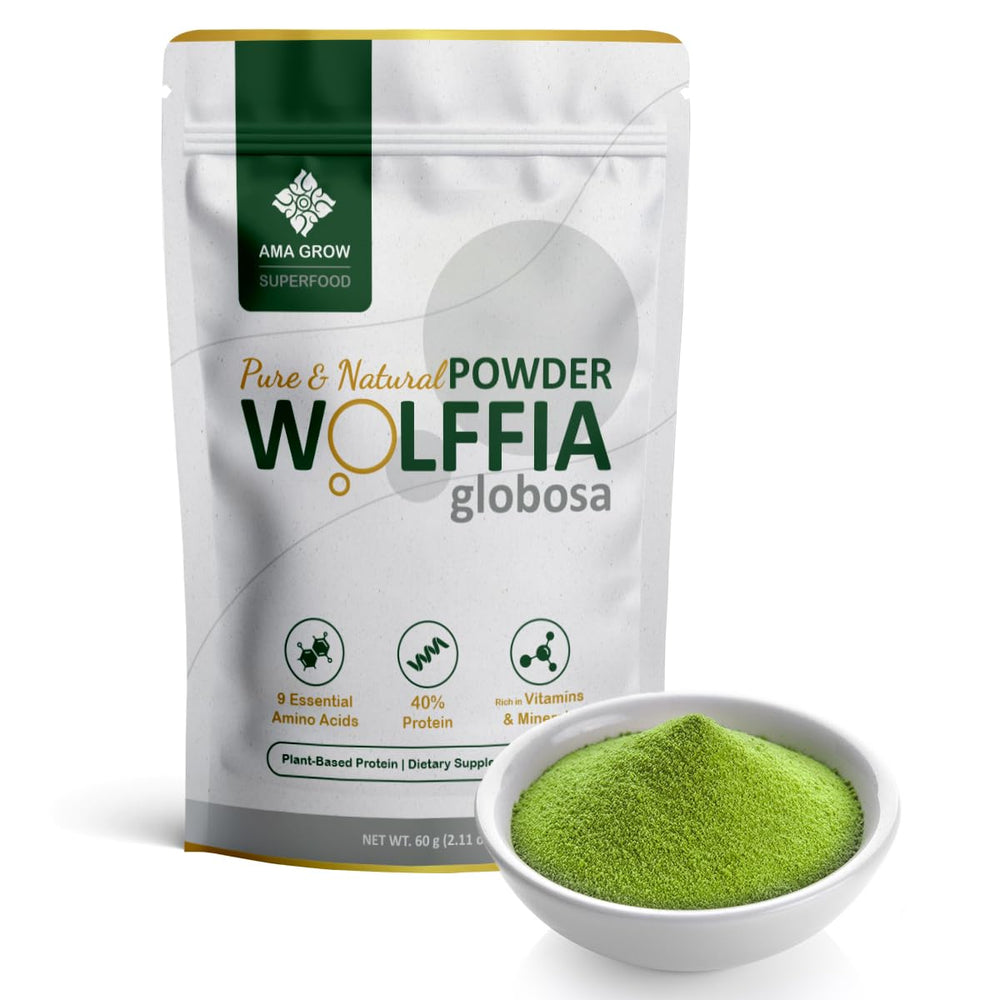 AMA GROW Wolffia, bolsa seca para conservar nutrientes y añadir proteína vegetal.